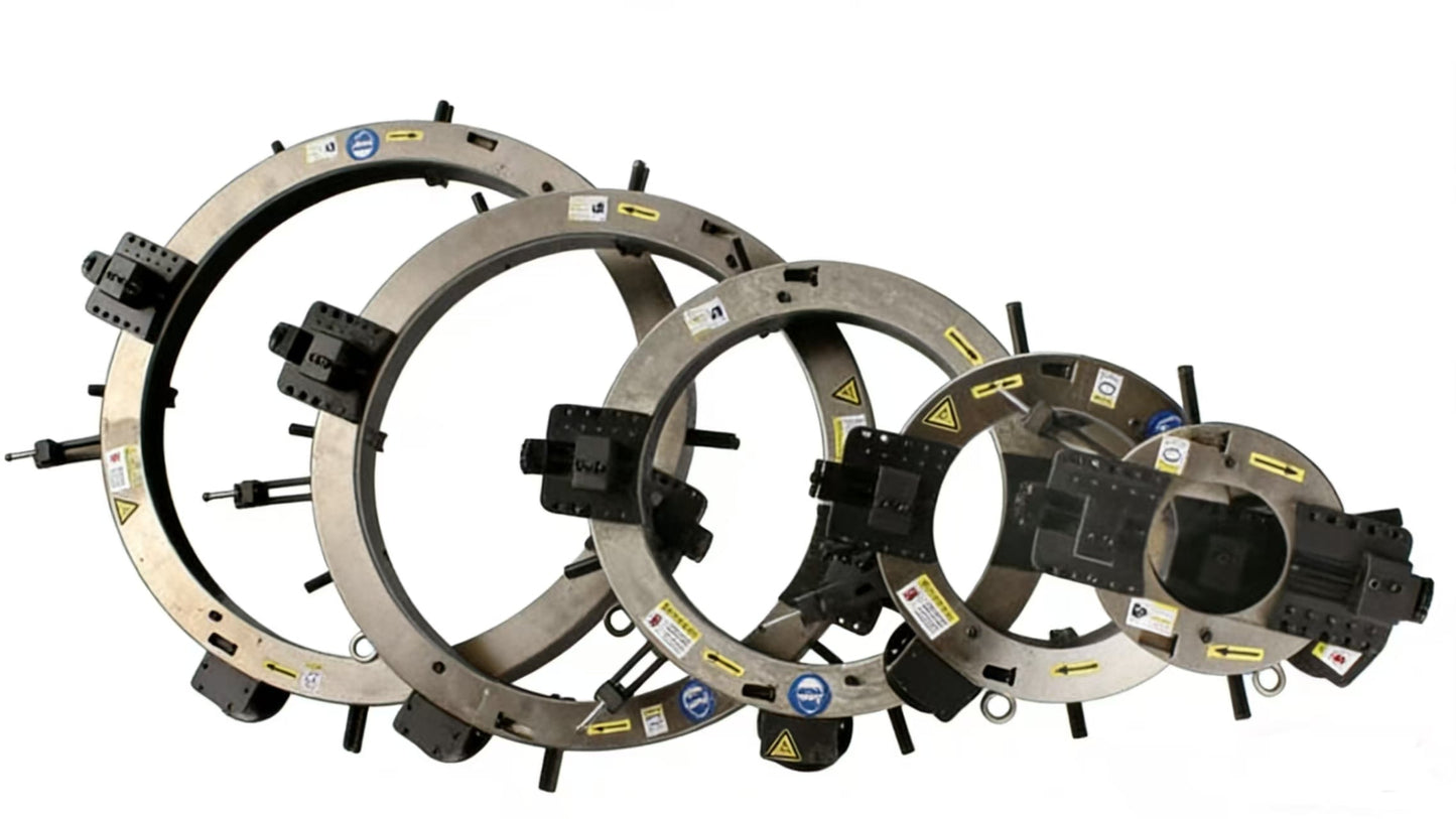 High-precision U and V type bevel profiles on heavy-wall carbon steel pipe, processed by FYID split-frame machine.